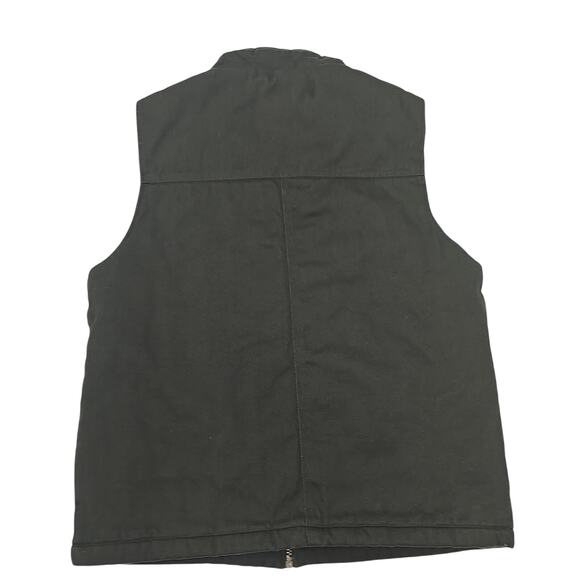 Weatherproof Men's Heritage Brand Workwear Vests Sz M Green Canvas Sherpa Collar - Picture 10 of 10